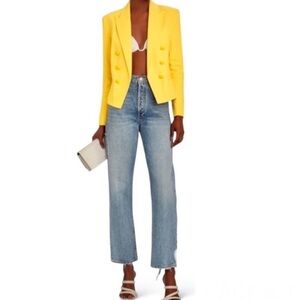 NWT women’s L'AGENCE yellow linen blazer